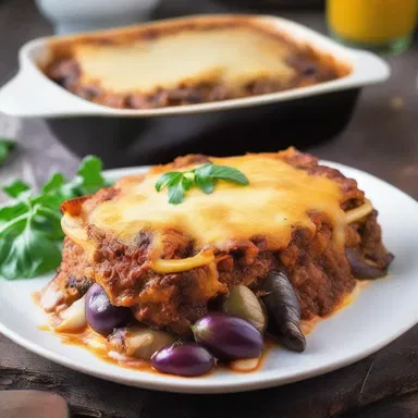 In the distant future, on the planet Zogar, aliens delight in savoring an extraterrestrial version of moussaka made with intergalactic eggplants and genetically enhanced ground lamb.