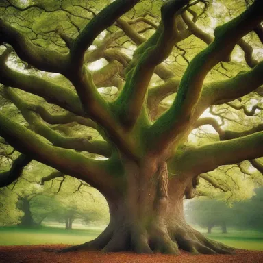 In the magical kingdom, fairies would often gather on the boughs of the ancient oak tree to hold their secret meetings.