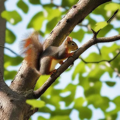 Why did the squirrel bring a ladder? To reach the very top of the bough and enjoy a bird's-eye view!