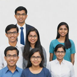 Illustrate a diverse project group from Bangladesh University of Business and Technology. Include five members: three males named Tariful Islam, Rabbi Hasan, Atik Hasan, and two females named Nabonita Ghosh and Prianka Mondol.