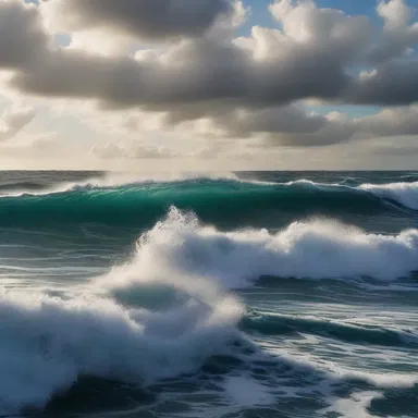 The movie depicted a magnificent oceanic scene, with crashing waves and a never-ending expanse of water.