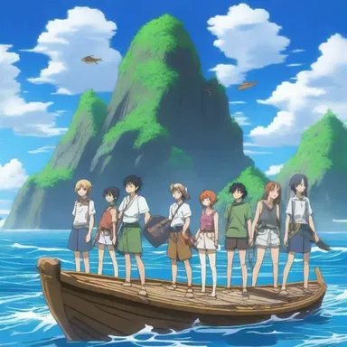 In the anime series, the main characters embarked on an epic adventure across an oceanic realm filled with mythical creatures and mysterious islands.