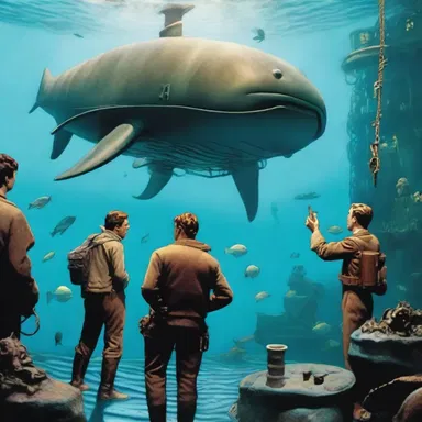 In the science fiction novel '20,000 Leagues Under the Sea,' the characters explore the wonders of the oceanic world.