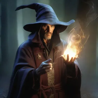 In the fantasy novel, the sorcerer assumed a powerful attitude as he cast his spell.