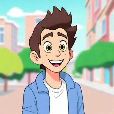 In the animated cartoon, the protagonist struck a funny attitude to entertain the audience.