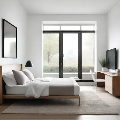 The minimalist furniture in the room created an overall modern attitude.
