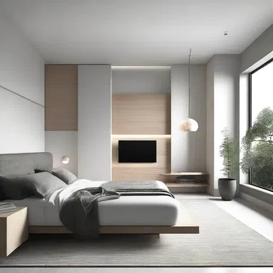 The minimalist furniture in the room created an overall modern attitude.
