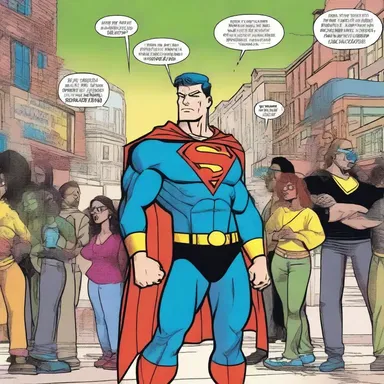 In the comic book, the superhero's attitude towards justice and responsibility encourages readers to stand up for what is right.