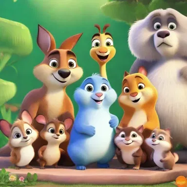 The animated movie depicted a paradisal world where cute animals lived in harmony.