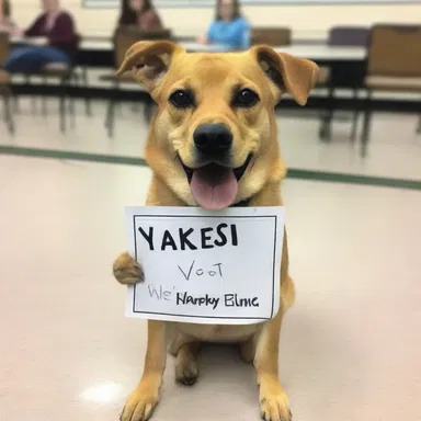 During the student council elections, one student thought it would be funny to write-in their dog's name as a joke vote.