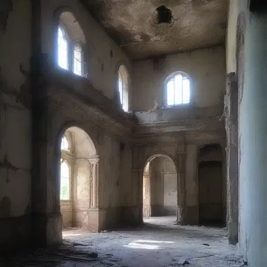 The abandoned castle was said to be haunted, with rotting floors and crumbling walls, making it the perfect setting for a horror anime.