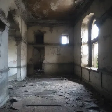The abandoned castle was said to be haunted, with rotting floors and crumbling walls, making it the perfect setting for a horror anime.