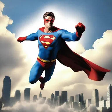 The superhero flew through the sky unimaginatively, without any flashy stunts or dramatic poses.