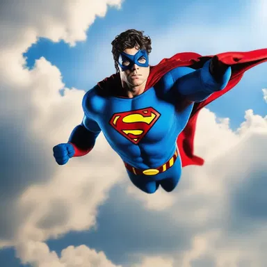 The superhero flew through the sky unimaginatively, without any flashy stunts or dramatic poses.