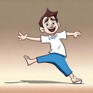 The character tiptoed daintily across the cartoon screen, showcasing refined movements.