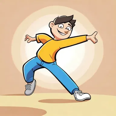 The character tiptoed daintily across the cartoon screen, showcasing refined movements.