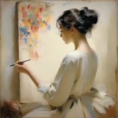 The delicate strokes of the painter's brush moved daintily across the canvas, creating an exquisite masterpiece.
