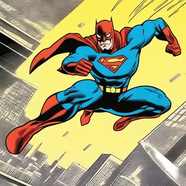 With every leap and bound, the superhero landed daintily, showcasing refined agility in the comic book.