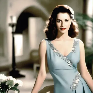 The actress moved daintily across the set, adding an air of elegance to the film scene.