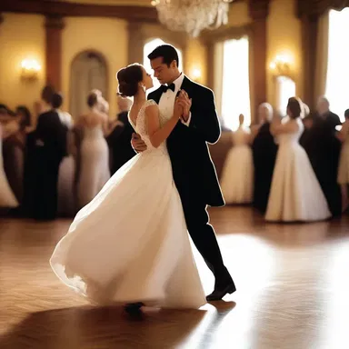 He asked her to dance, leading her daintily across the floor in a graceful waltz.