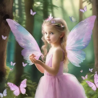 The fairy fluttered daintily through the enchanted forest, sprinkling magic dust on the creatures she encountered.