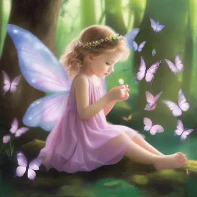 The fairy fluttered daintily through the enchanted forest, sprinkling magic dust on the creatures she encountered.