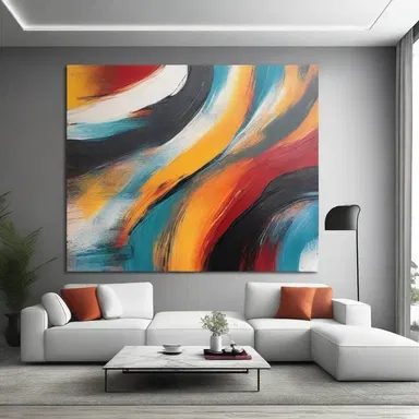 The artist created a stunning painting using XLIV as the main focal point.