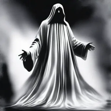 The high-handed ghostly figure hovered above the protagonist, displaying a superior and dismissive attitude towards the living.