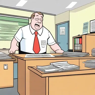 In a cartoon series, the main character's world is turned upside down when they receive the dismission notice from their workplace.