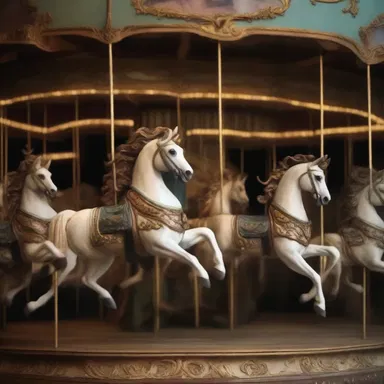 As the haunted carousel spun faster and faster, the mandrels holding the demonic figures began to shake violently.
