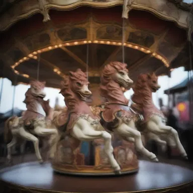 As the haunted carousel spun faster and faster, the mandrels holding the demonic figures began to shake violently.