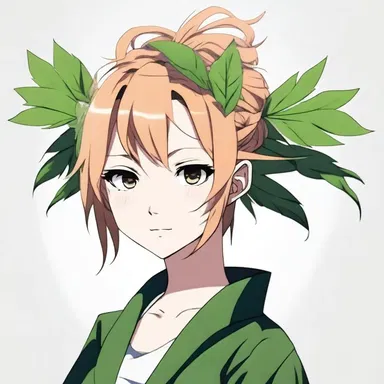 The anime character had distinctively pointed basal leaves as part of its hairstyle, giving it a visually intriguing design.