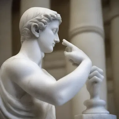 The sculptor carefully unclasped the delicate fingers of the marble statue.