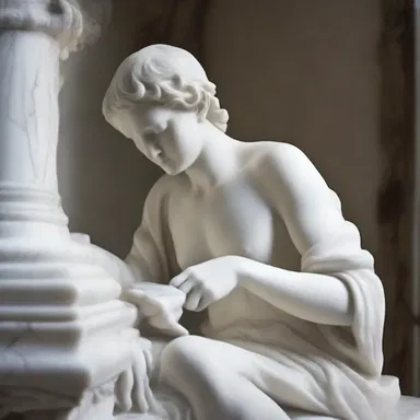 The sculptor carefully unclasped the delicate fingers of the marble statue.