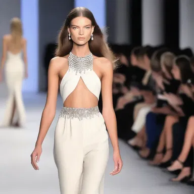 The model gracefully walked down the runway, and at the end of the catwalk, she paused to unclasp her diamond bracelet.