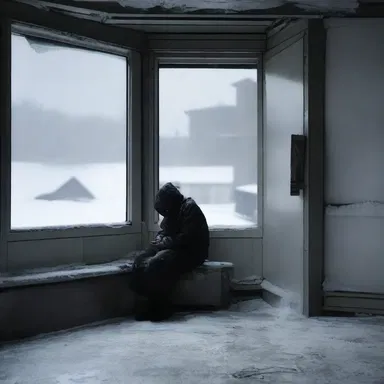 The characters in the novel sought shelter indoors due to the inclementness of the weather outside.