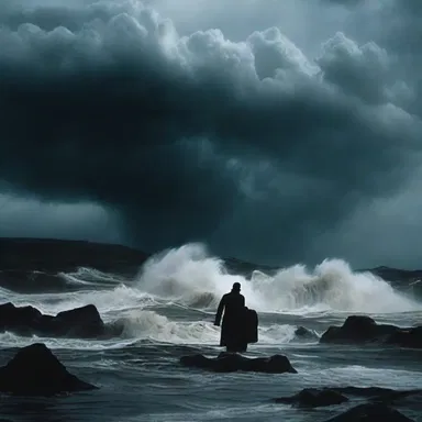 The dramatic scene in the film was amplified by the inclementness of the storm raging outside.