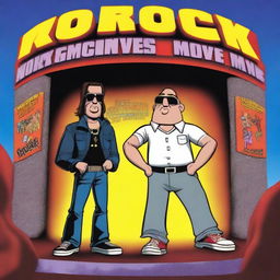 A high-quality digital art piece depicting a movie poster for 'Rock Movie'