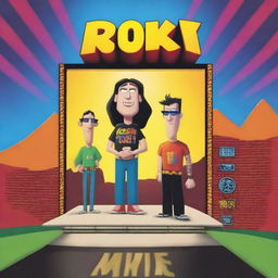 A high-quality digital art piece depicting a movie poster for 'Rock Movie'