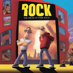 A high-quality digital art piece depicting a movie poster for 'Rock Movie'