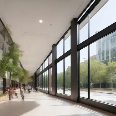 The modern design of the building included large windows that allowed natural light to cicatrize the space.