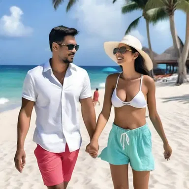 The couple decided to go on a vacation to a beach resort to depressurize and enjoy some quality time together.