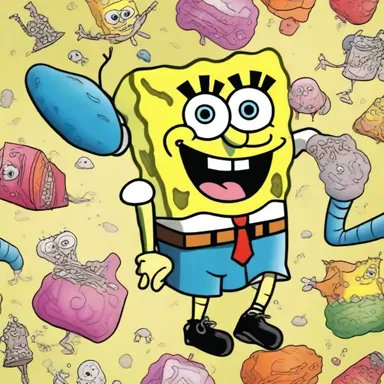 The exaggerated characters and vibrant colors of SpongeBob SquarePants are a sort of cartoon.