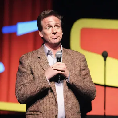 At the comedy club, the comedian made a hilarious punchline about a sort of absent-minded professor.