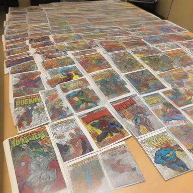 The editor sorted through the numerous comic book submissions to decide which one would be published.