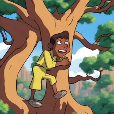 In the animated series, the main character takes refuge in the imbauba tree to hide from the villains.
