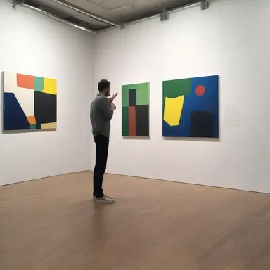The unfamiliar painting disrupted the flow and balance of the art exhibition.
