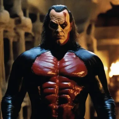 In the horror movie, the antagonist was an overweening villain who relished in torturing his victims and flaunting his power.