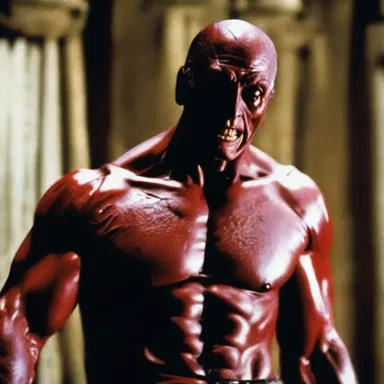 In the horror movie, the antagonist was an overweening villain who relished in torturing his victims and flaunting his power.