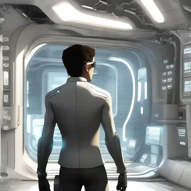 The overweening excitement of the protagonist as he discovered a new futuristic technology was palpable.